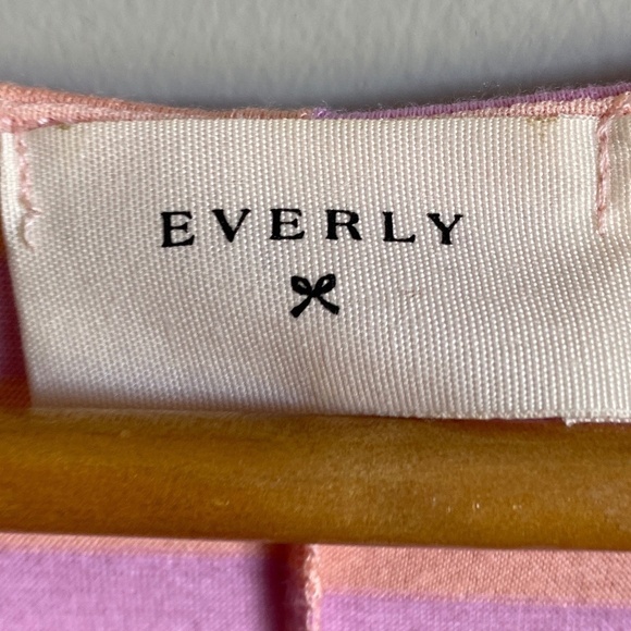 Everly Women's Orange / Lilac Striped  A-Line Tank Top Summer Dress‎ Size Medium - Picture 2 of 10